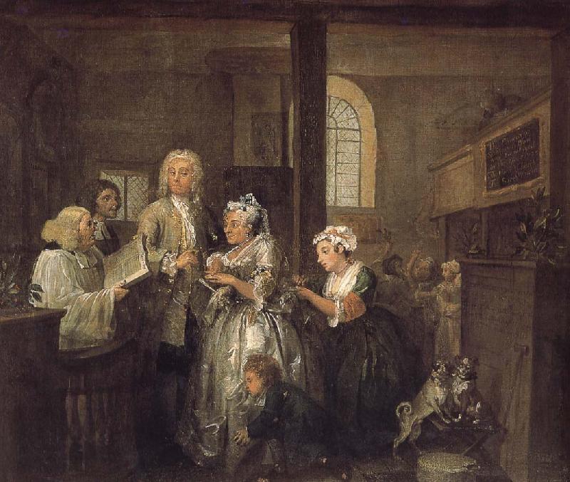 William Hogarth Prodigal son with the old woman to marry oil painting image